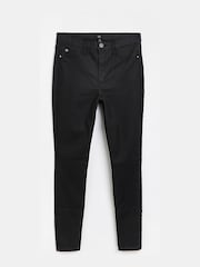 River Island Black Mid Rise Coated Super Skinny 100% Cotton Jeans - Image 5 of 6
