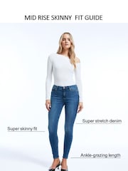 River Island Black Mid Rise Coated Super Skinny 100% Cotton Jeans - Image 6 of 6
