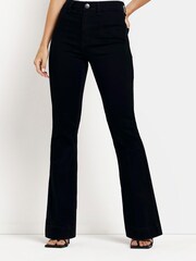 River Island Black Mid Rise Flare Pocketless Jeans - Image 1 of 1