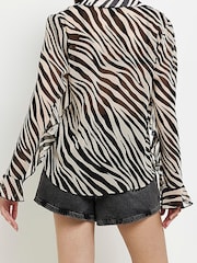 River Island White Frill Sleeve Chiffon Shirt - Image 3 of 5