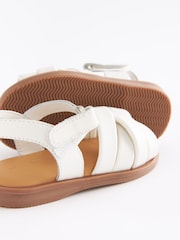 Weiß - Gepolsterte Riemchensandalen aus Leder - Bild 5 von 5
