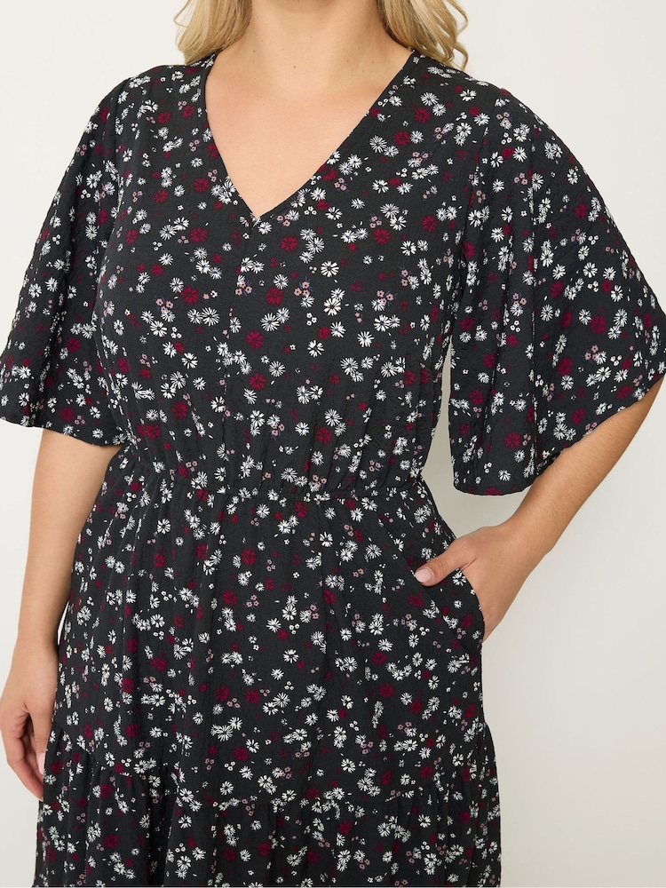 black floral maxi dress new look Shoulder Dress Black Dress Floral Print AX Paris Black Floral Print Off The  Shoulder Midi Dress