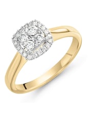 Beaverbrooks 9CT Yellow Gold Diamond Cluster Ring - Image 1 of 5