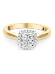 Beaverbrooks 9CT Yellow Gold Diamond Cluster Ring - Image 2 of 5