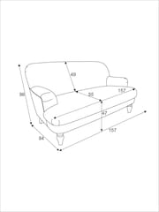 Laura Ashley Cariad Spray Newport Blue Clipsham Small 2 Seater Sofa - Image 8 of 8