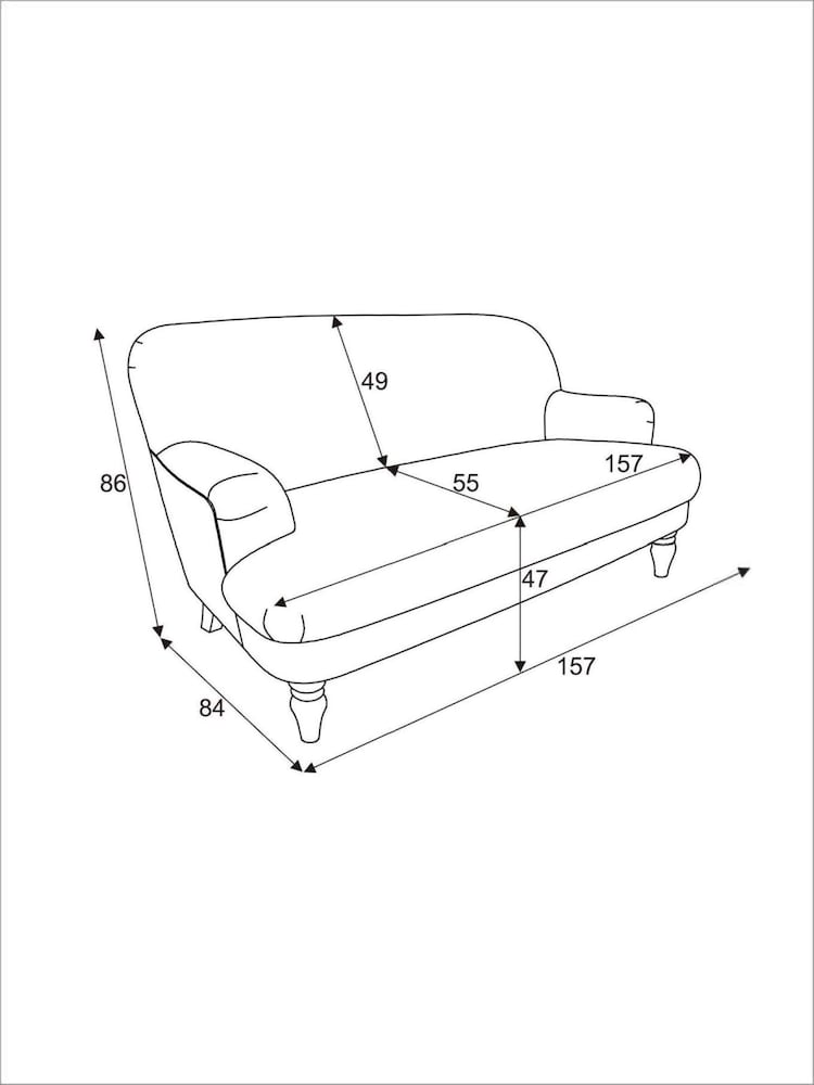 Laura Ashley Cariad Spray Newport Blue Clipsham Small 2 Seater Sofa - Image 8 of 8
