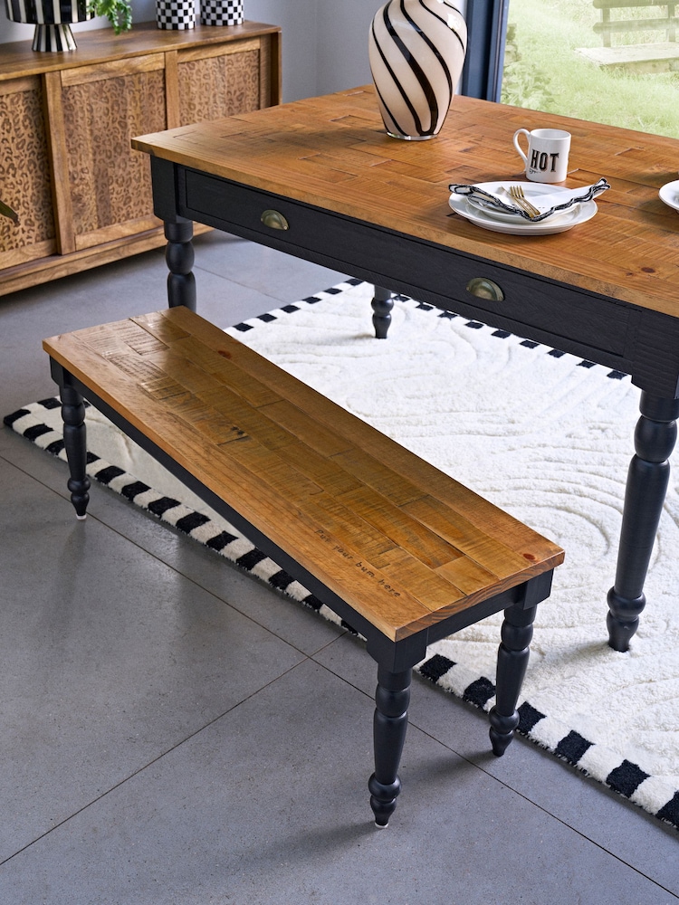 Rockett St George Black Apothecary Style Dining Bench - Image 1 of 5