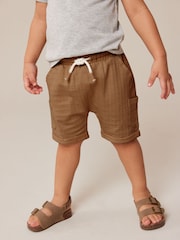 Hellbraun - Leichte, texturierte Jersey-Shorts aus 100 % Baumwolle (3M.–7J.) - Bild 1 von 7
