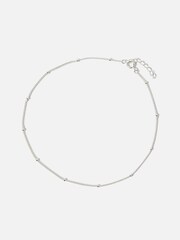 Accessorize Sterling Silver Bobble Chain Anklet - Image 1 of 4
