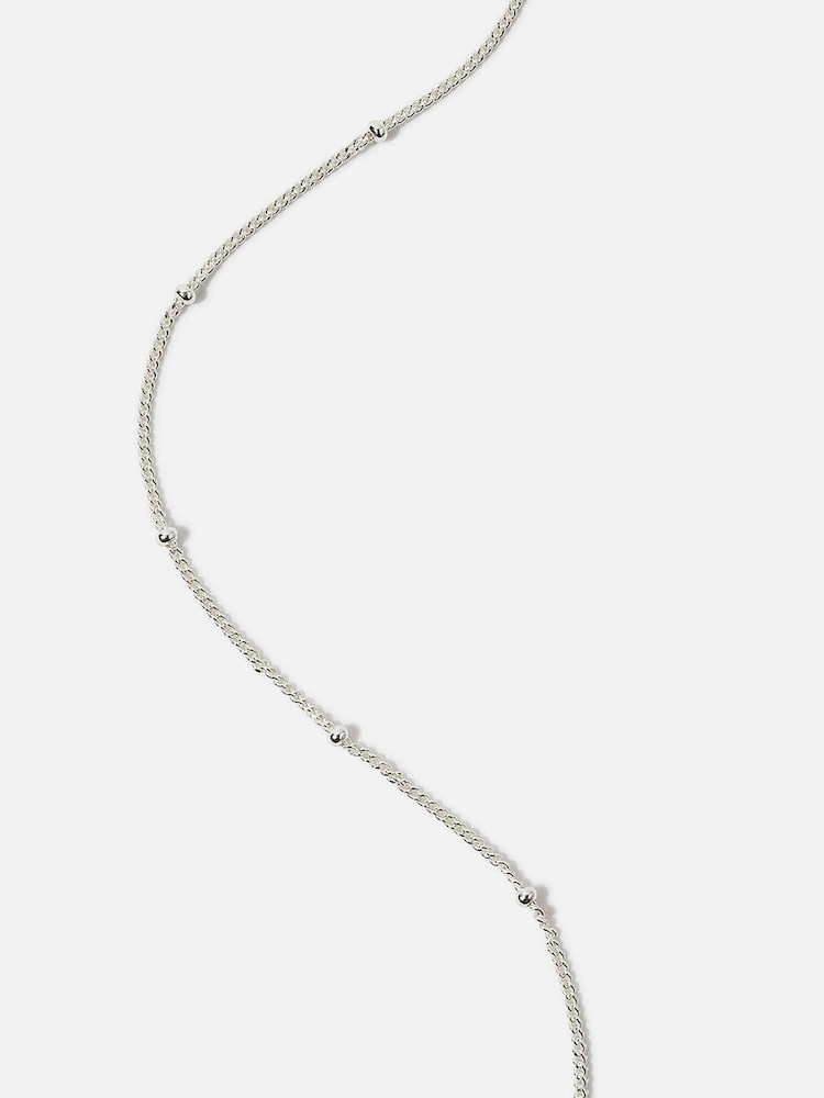 Accessorize Sterling Silver Bobble Chain Anklet - Image 2 of 4