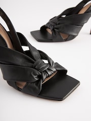 Black Signature Forever Comfort® Leather Twist Sandals - Image 3 of 5
