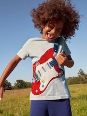 Boden Grey 100% Cotton Front And Back Guitar T-Shirt - Image 2 of 6
