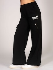 Pineapple Black Wide Leg Girls Cargo Joggers - Image 1 of 6