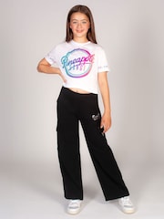 Pineapple Black Wide Leg Girls Cargo Joggers - Image 2 of 6