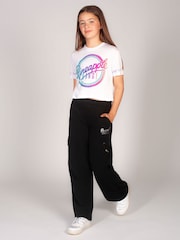 Pineapple Black Wide Leg Girls Cargo Joggers - Image 3 of 6