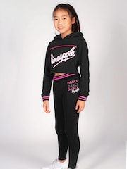Pineapple Black Stripe Girls Rib Band Leggings - Image 3 of 6
