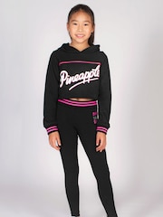 Pineapple Black Stripe Girls Rib Band Leggings - Image 4 of 6