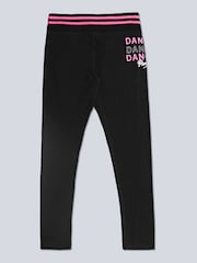 Pineapple Black Stripe Girls Rib Band Leggings - Image 5 of 6