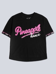 Pineapple Black Logo Girls Dance Crop T-Shirt - Image 5 of 6