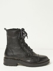 FatFace Carrie Lace Up Black Boots - Image 1 of 3