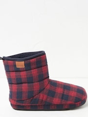 FatFace Red Carlton Check Slipper Boots - Image 1 of 4