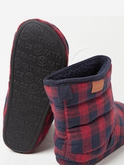 FatFace Red Carlton Check Slipper Boots - Image 4 of 4