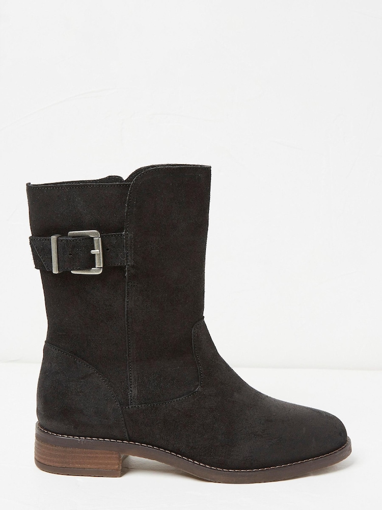 FatFace Harriet Black Buckle Boots - Image 1 of 3