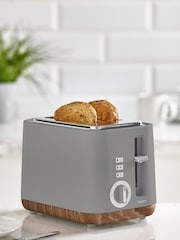 Grey Bronx Wood Effect 2 Slice Toaster - Image 1 of 4