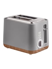 Grey Bronx Wood Effect 2 Slice Toaster - Image 2 of 4