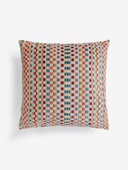 Multi Bright 43 x 43cm Cut Velvet Multi Stripe Cushion - Image 6 of 7