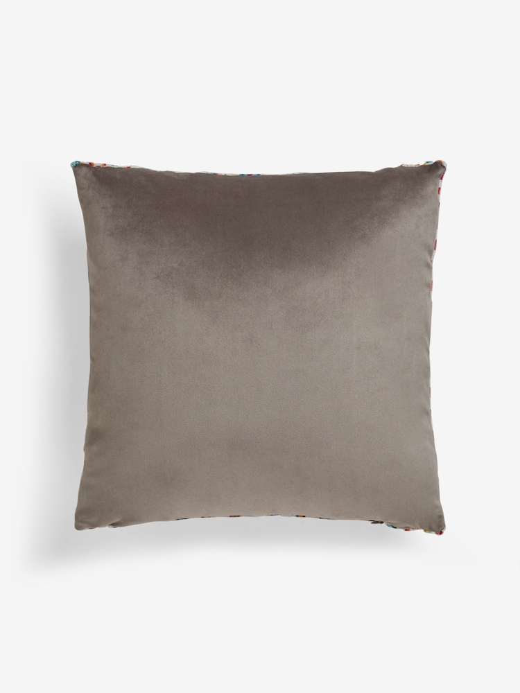 Multi Bright 43 x 43cm Cut Velvet Multi Stripe Cushion - Image 7 of 7