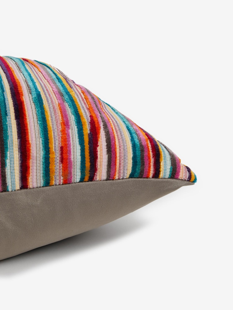 Coussin Rayé en velours coupé - Image 2 of 5
