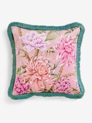 Pink Emporium Floral Fringe Edge Cushion - Image 4 of 5