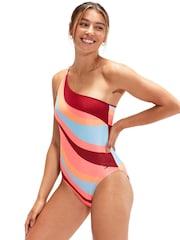Speedo Multi Printed Asymmetric 1 Piece Swimsuit - Image 3 of 10