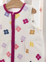 Jewel Floral 2.5 Tog Baby 100% Cotton Removable Sleeves Sleep Bag - Image 6 of 9