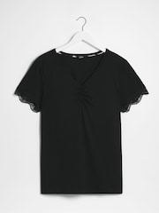 Simply Be Black Luna Secret Support Jersey Lace Lounge Set - Image 5 of 6