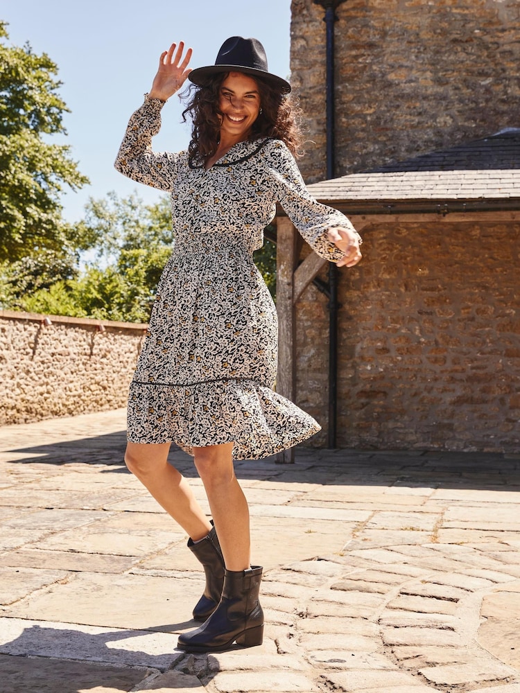 FatFace Evedon Black Floral Dress - Image 1 of 5
