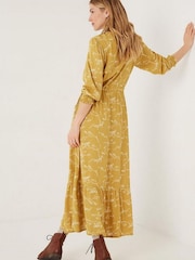 FatFace Yellow Penryn Painted Bird Midi Dress - Image 2 of 8