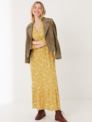 FatFace Yellow Penryn Painted Bird Midi Dress - Image 4 of 8