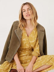 FatFace Yellow Penryn Painted Bird Midi Dress - Image 5 of 8