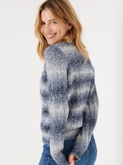FatFace Blue Darcey Stripe Jumper - Image 2 of 4