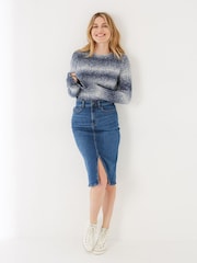 FatFace Blue Darcey Stripe Jumper - Image 3 of 4