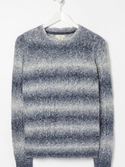 FatFace Blue Darcey Stripe Jumper - Image 4 of 4