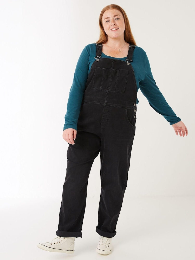 FatFace Lewes Black Dungarees - Image 1 of 4