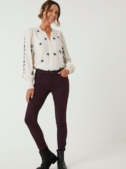 FatFace Purple Five Pocket Jeggings - Image 1 of 4
