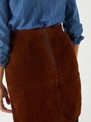 FatFace Eliza Brown Suede Skirt - Image 2 of 3