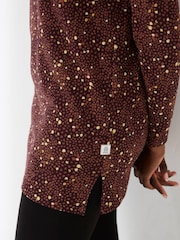 FatFace Purple Leena Textured Dot Longline T-Shirt - Image 3 of 4