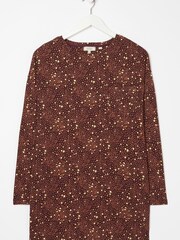 FatFace Purple Leena Textured Dot Longline T-Shirt - Image 4 of 4