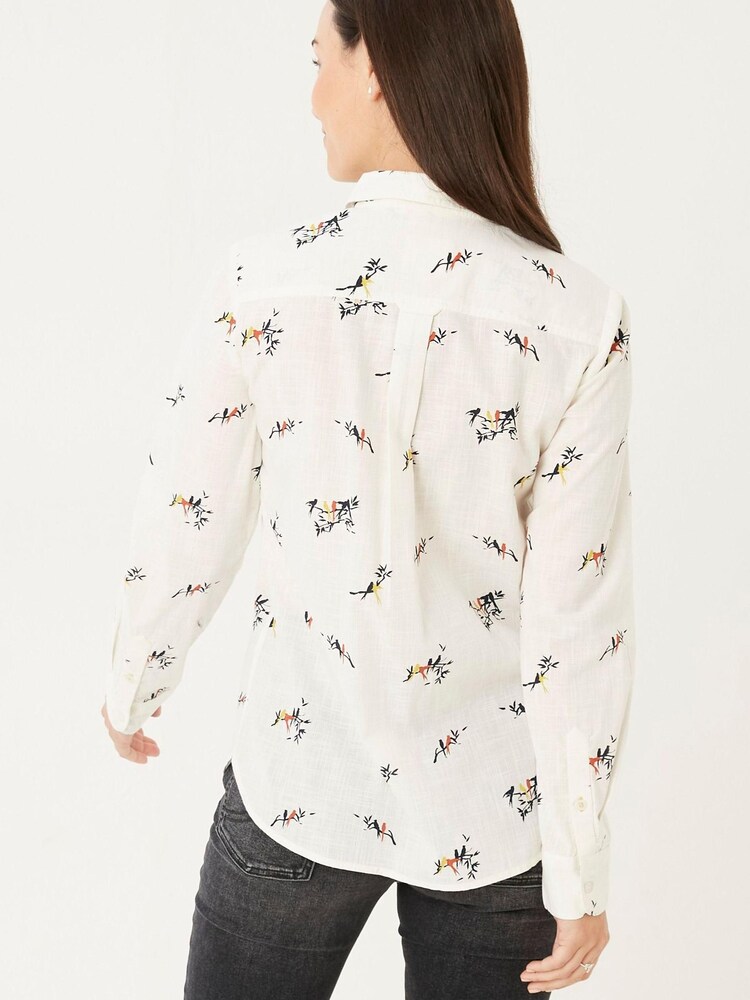 FatFace Natural Olivia Bird Printed Shirt - Image 2 of 4