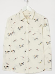FatFace Natural Olivia Bird Printed Shirt - Image 4 of 4